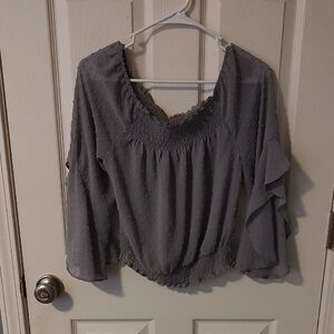 H&M Gray Women's Textured Blouse